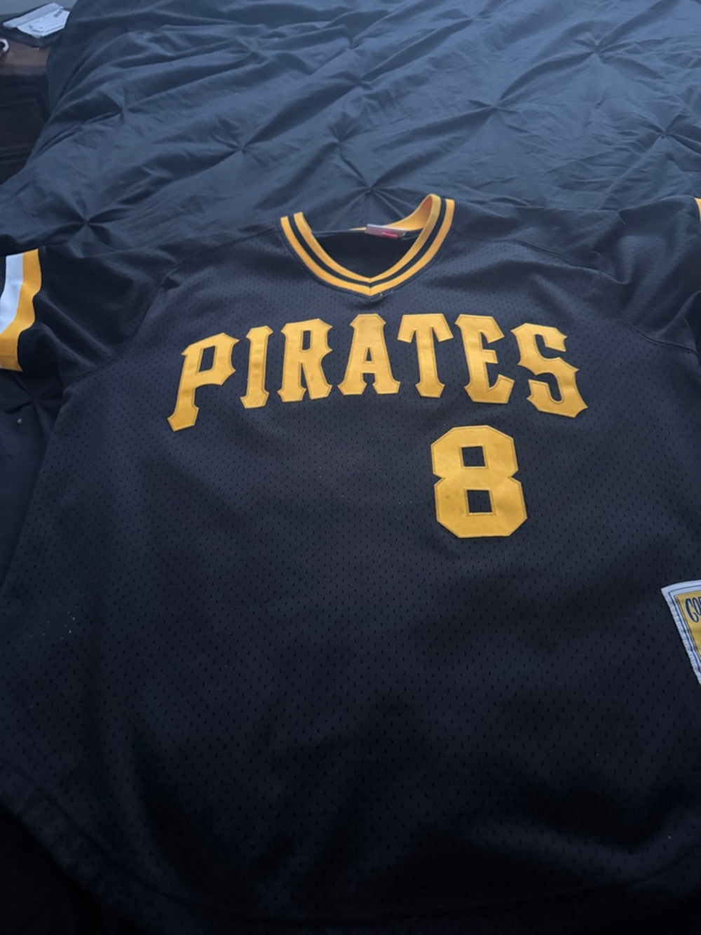 Mitchell & Ness Black and Gold "Pirates" Jersey #8